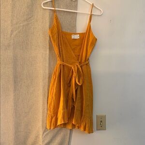 Orange Sleeveless Wrap Dress
